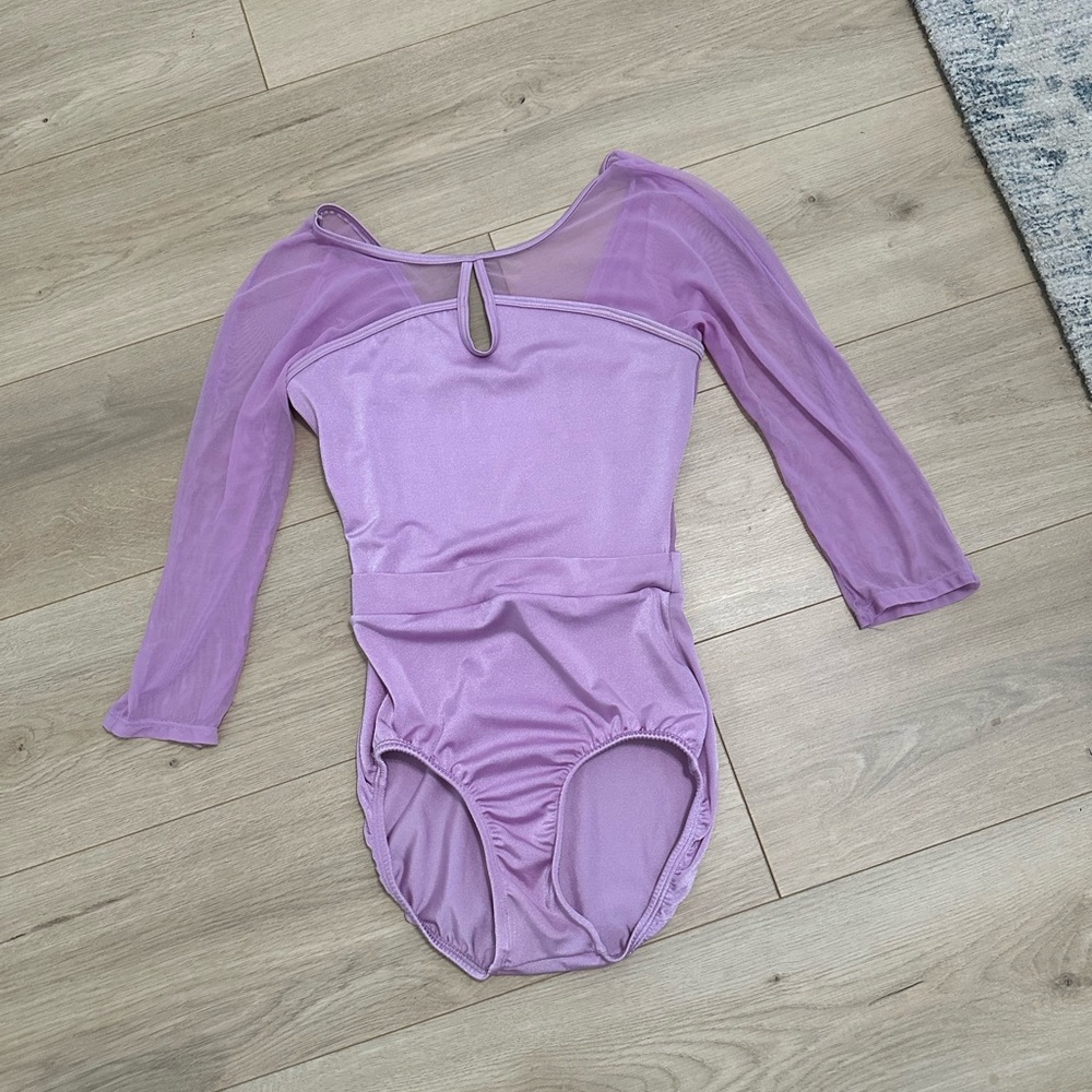 Body Wrappers Premiere Collection 3/4 Sleeve Lilac Leotard - Medium